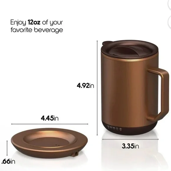 ionMug & Charging Coaster, 12oz. Stainless Steel Self Heating Coffee Mug w/ Lid - Picture 9 of 10